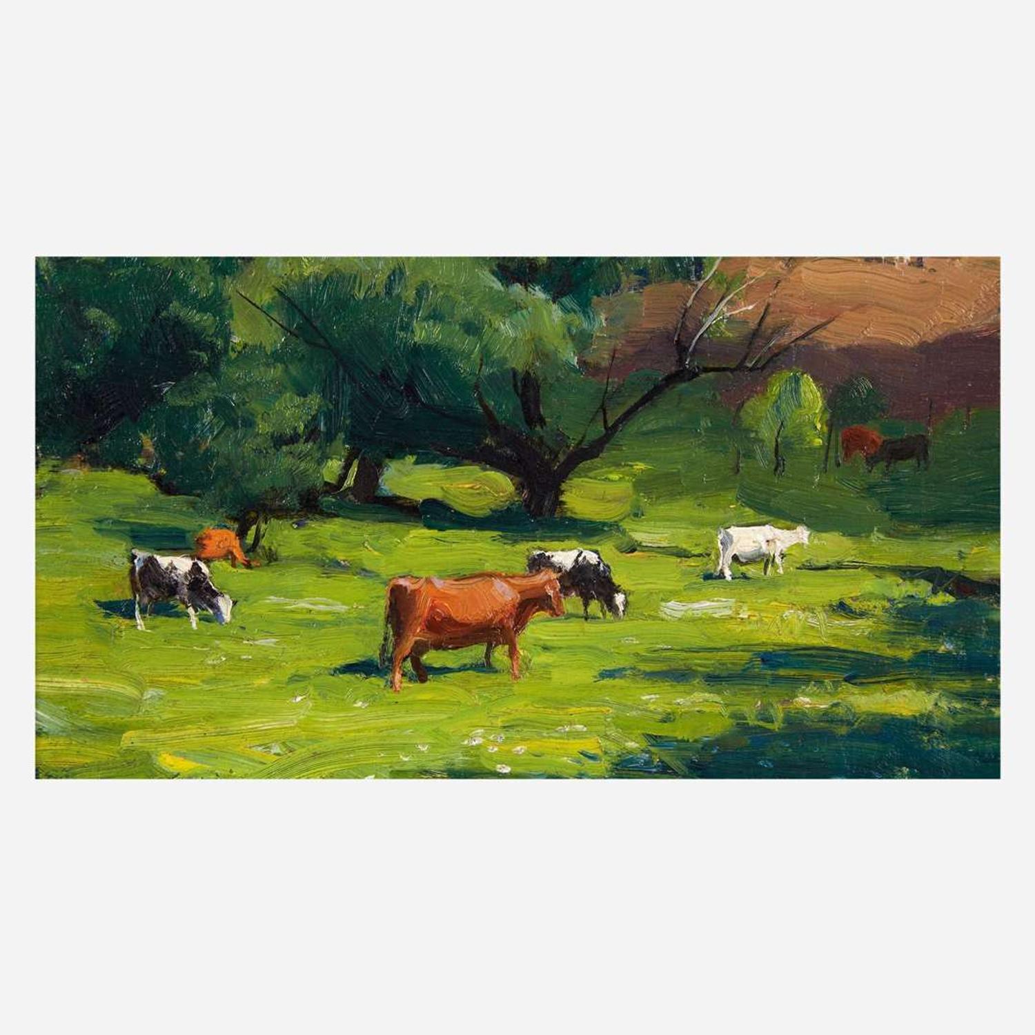 Harry Leith-Ross (American, 1886–1973) Bucks County Landscape (Grazing Cows)