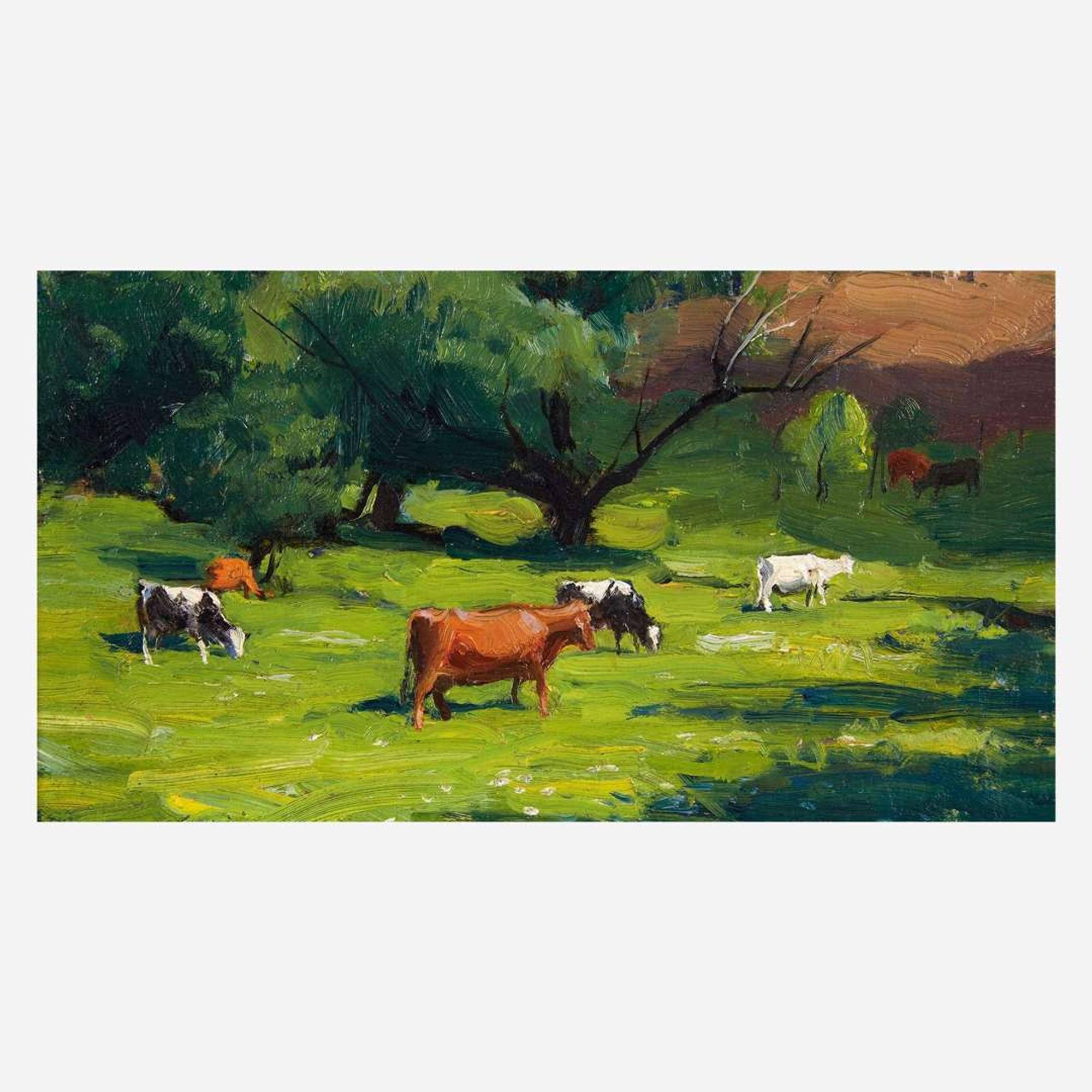 Harry Leith-Ross (American, 1886–1973) Bucks County Landscape (Grazing Cows)