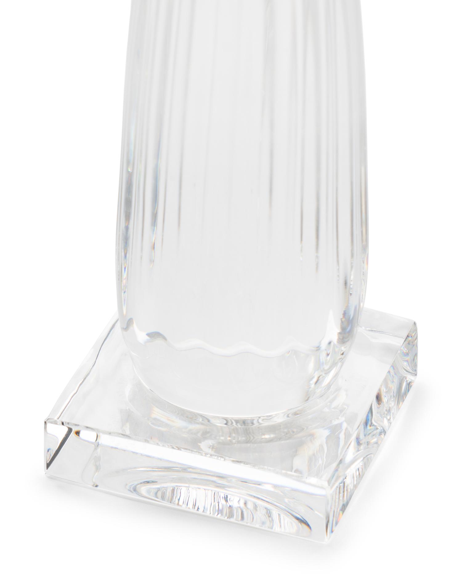 A Steuben Glass and 18 Karat Gold Column of the Owl Sculpture