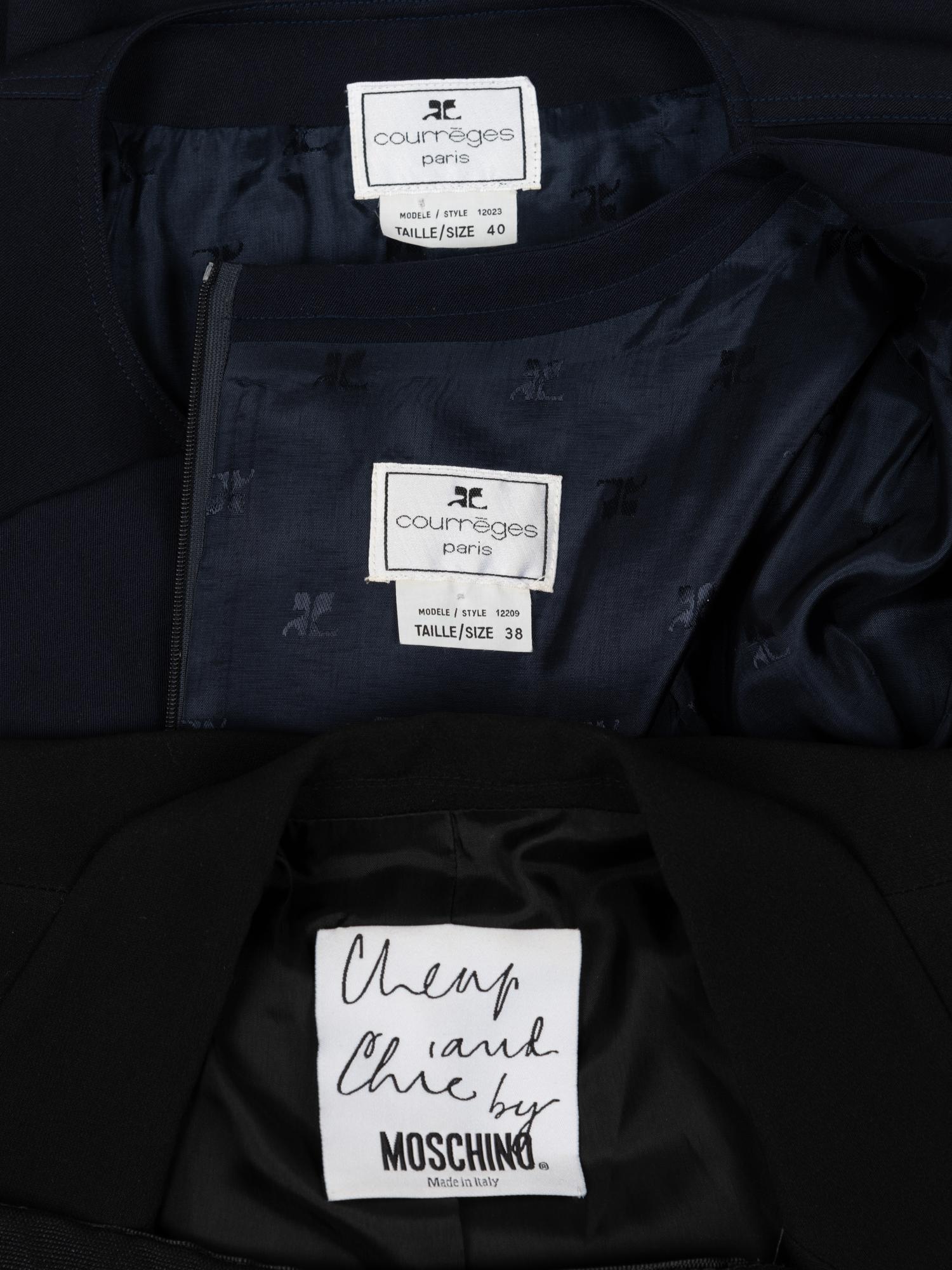 Two Designer Two-Piece Suits: One Moschino, One Courrèges, 1980-2000s