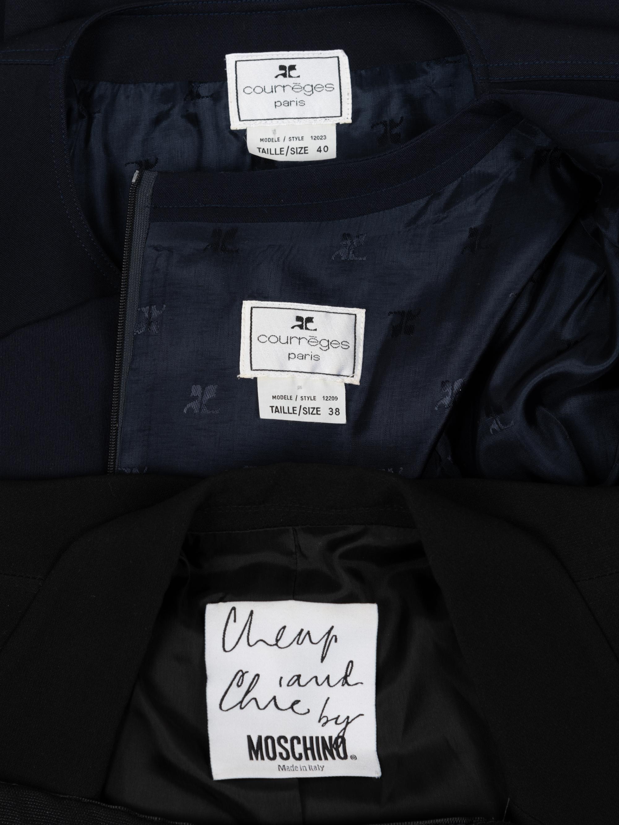 Two Designer Two-Piece Suits: One Moschino, One Courrèges, 1980-2000s