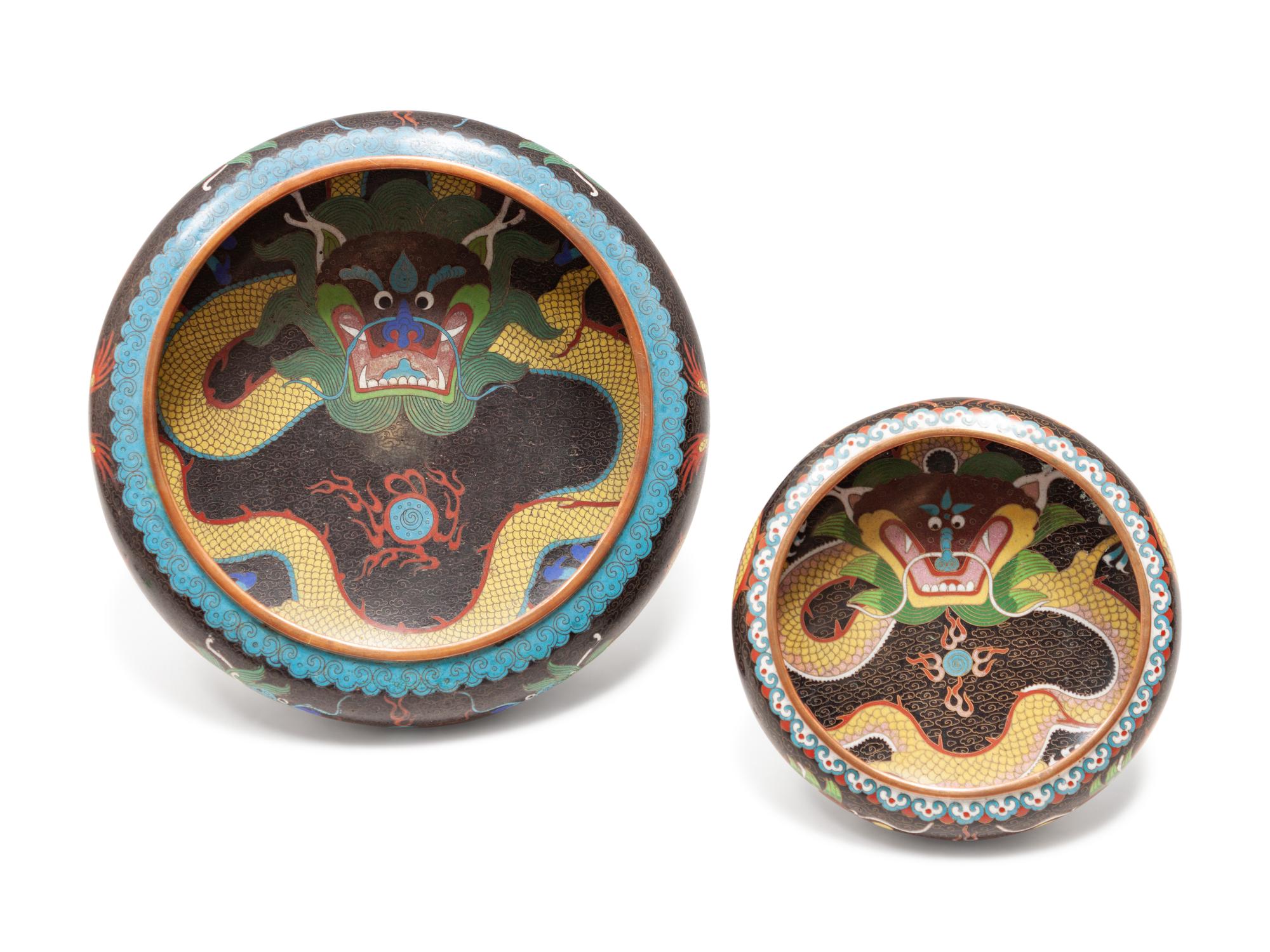 A Pair of Chinese Cloisonne Bowls