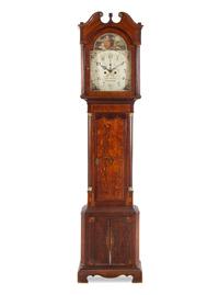 A George III Oak and Mahogany Tall Case Clock