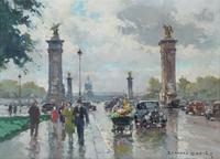 Edouard Leon Cortes, (French, 1882-1969), Entrance of the Grand Palais