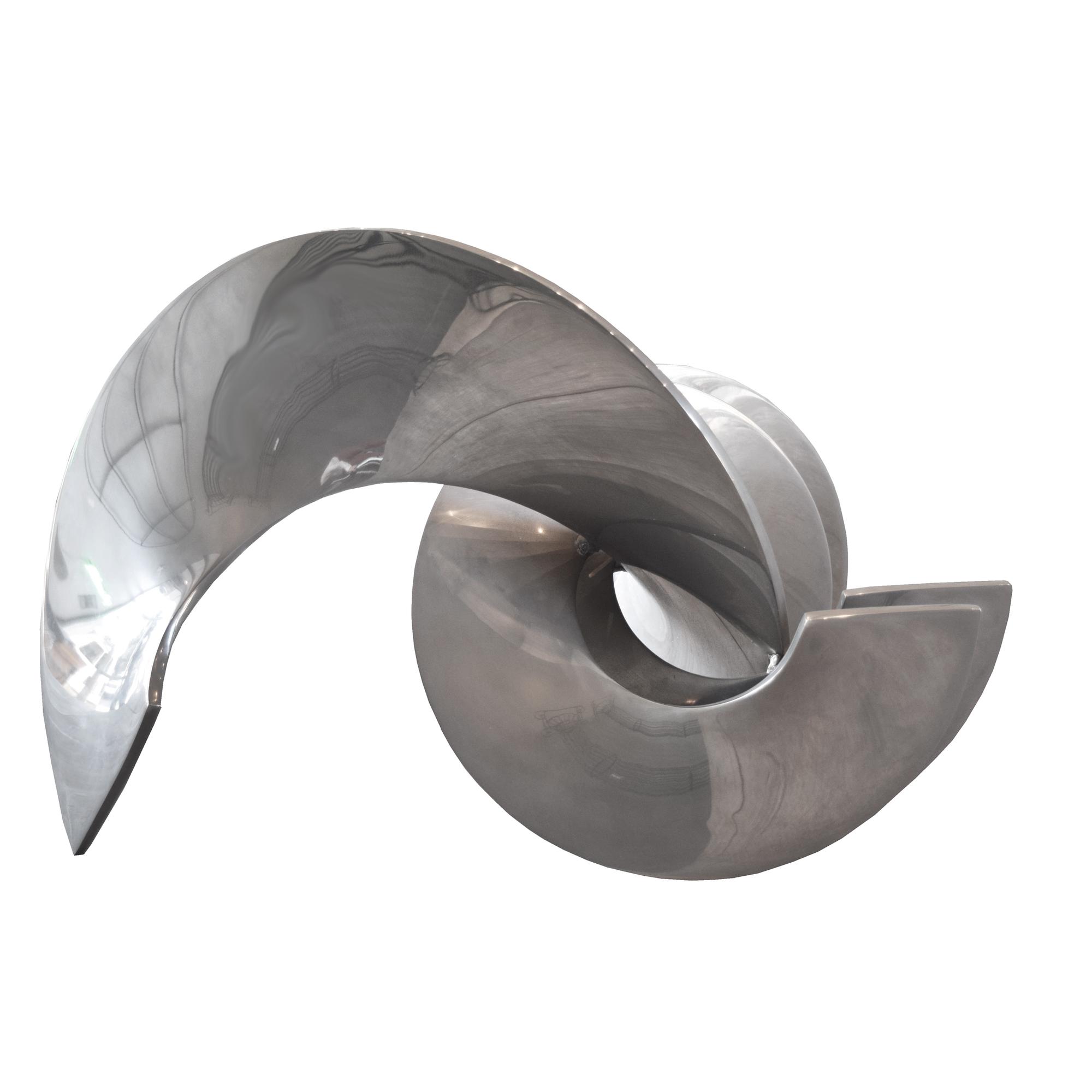 A Steel Helix Sculpture by Obie Simonis 21" W x 22" D x 15" H — United States, Circa 1977