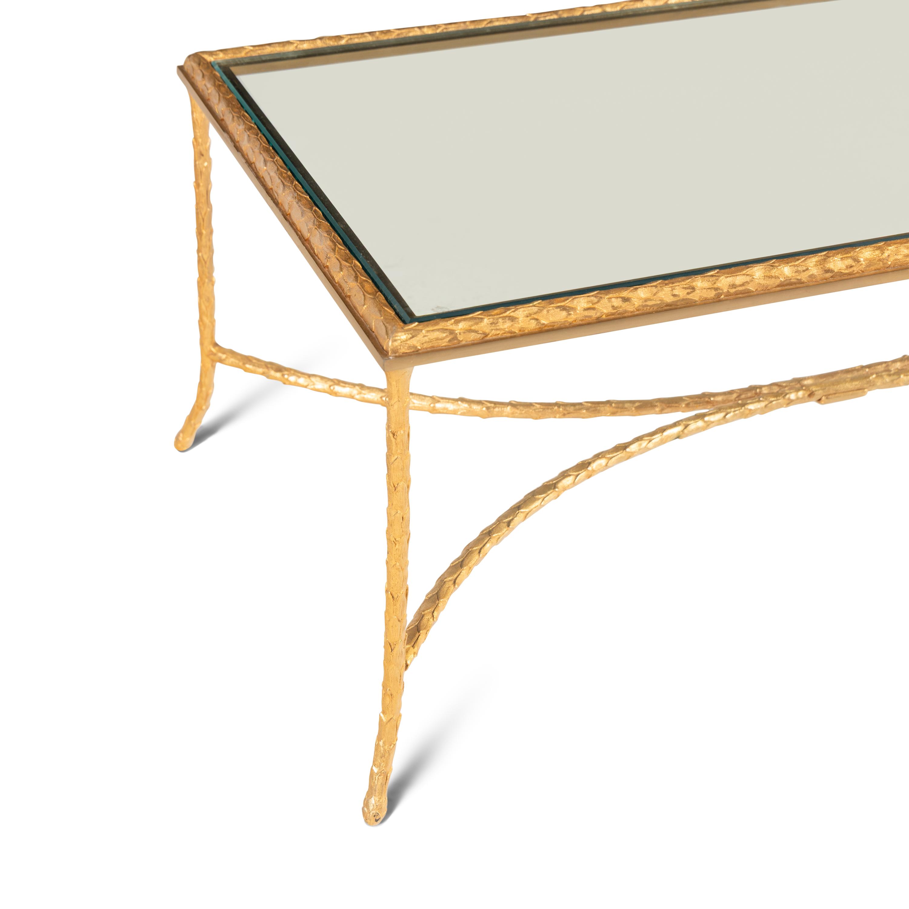 A Gilt Bronze and Glass Low Table