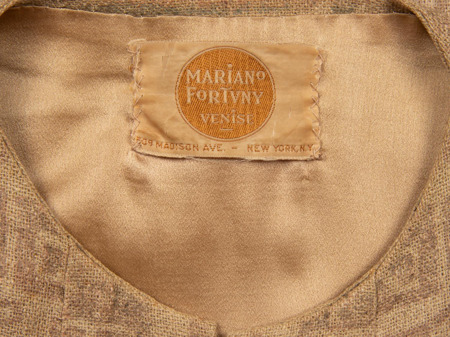 Mariano Fortuny, Stenciled Jacket, c. Late 1930's
