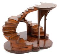An English Mahogany Staircase Model Height 9 5/8 x width 13 3/4 x depth 11 1/2 inches. — LATE 19TH CENTURY