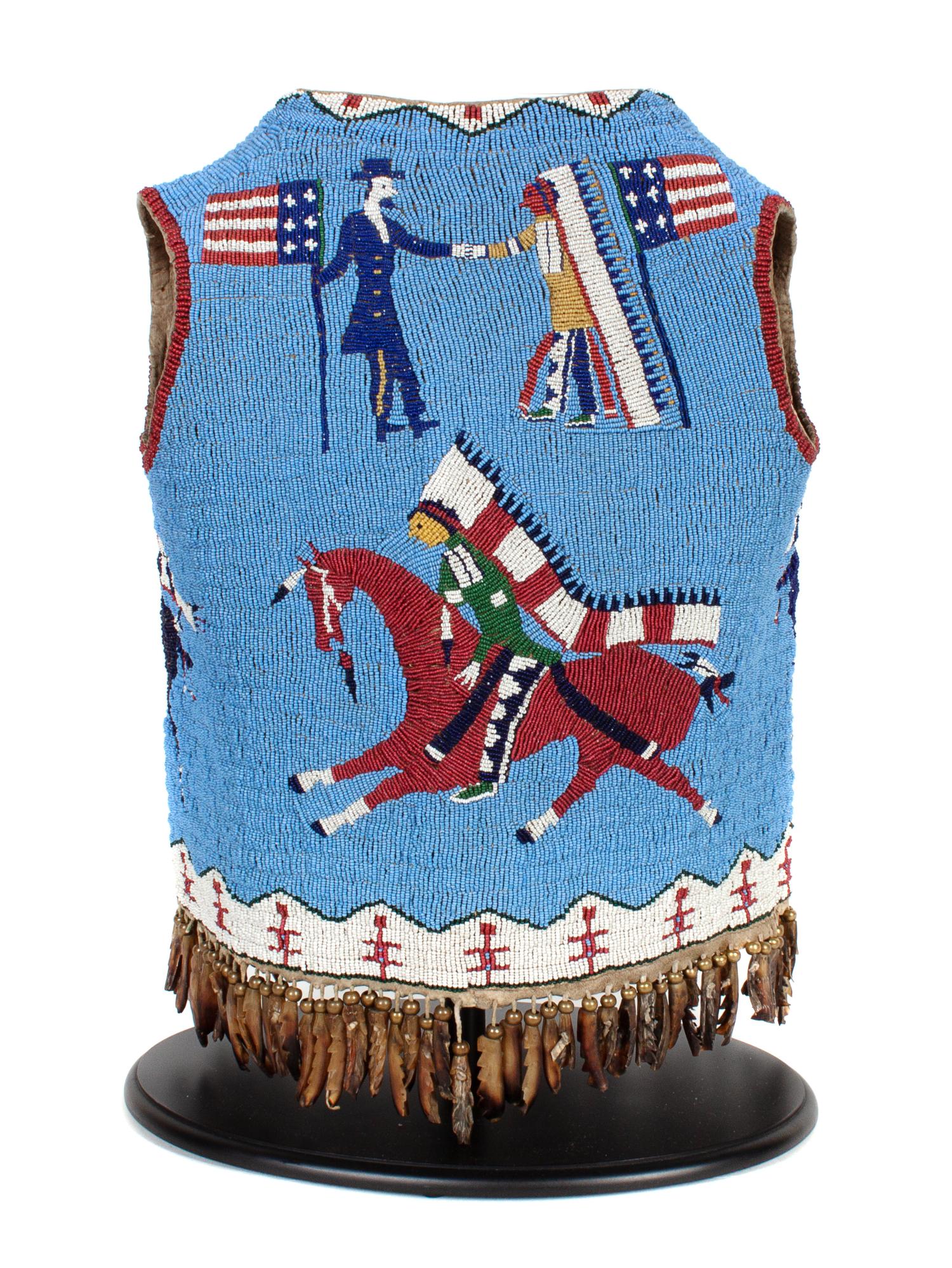 Cheyenne River Sioux Child's Beaded Buffalo Hide Vest