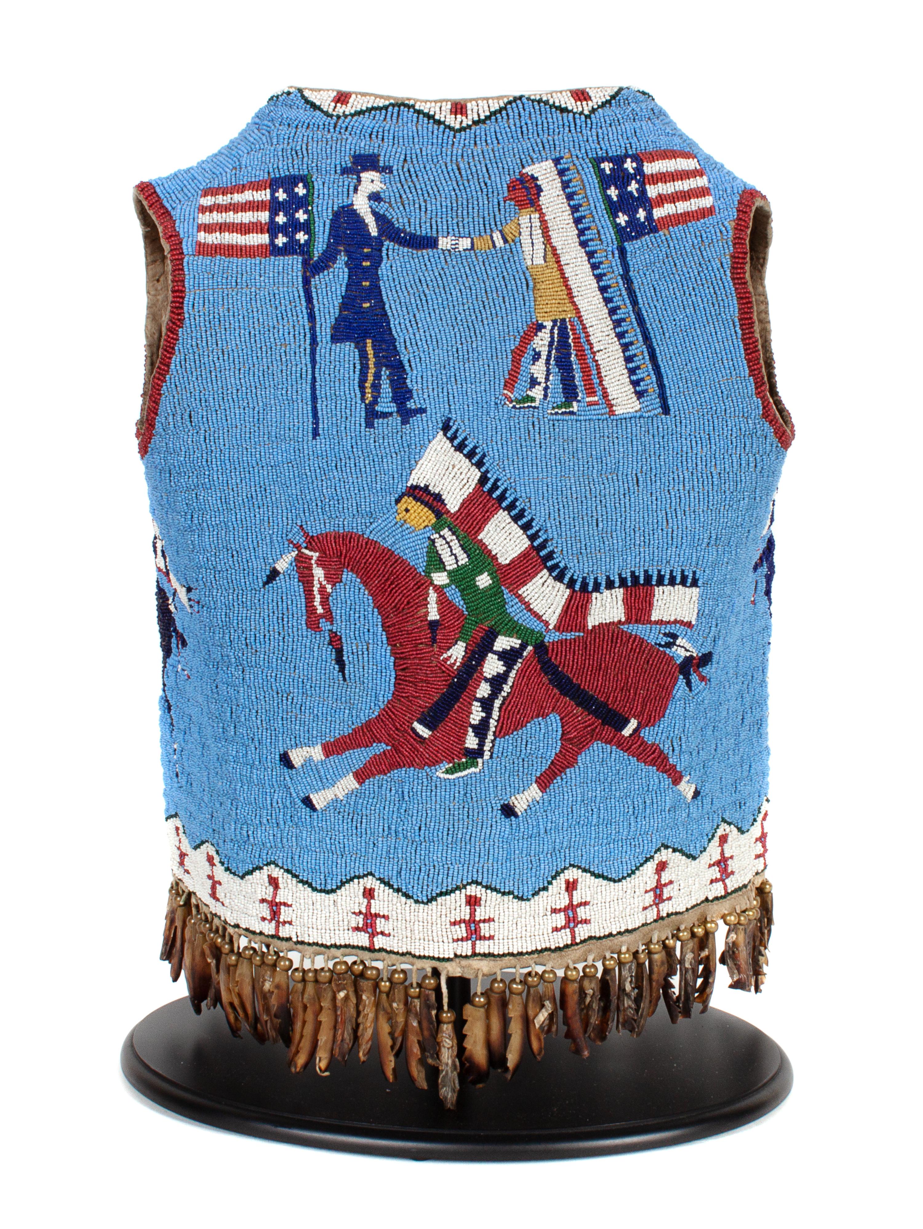 Cheyenne River Sioux Child's Beaded Buffalo Hide Vest