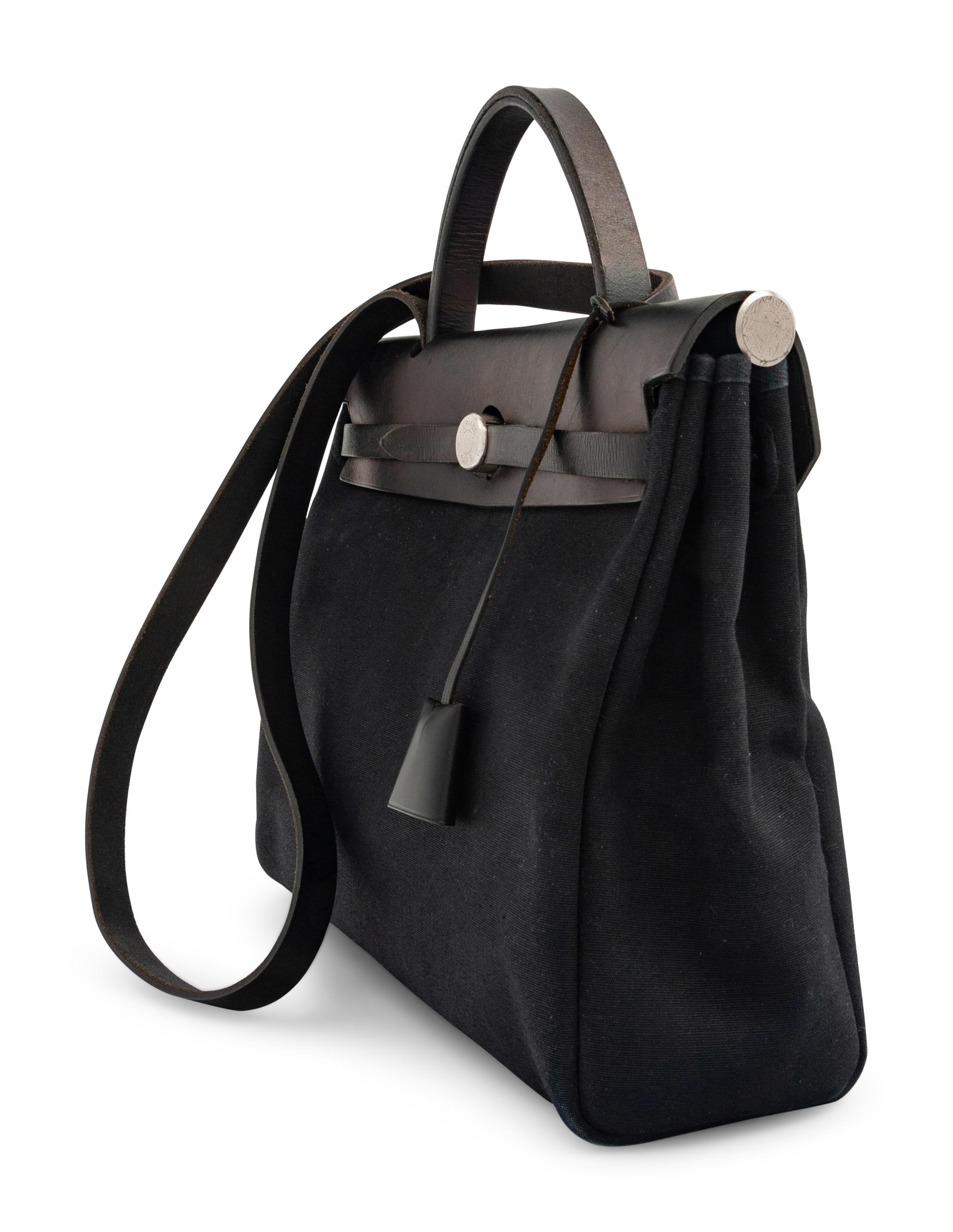 Hermès Leather and Canvas Herbag, 2000