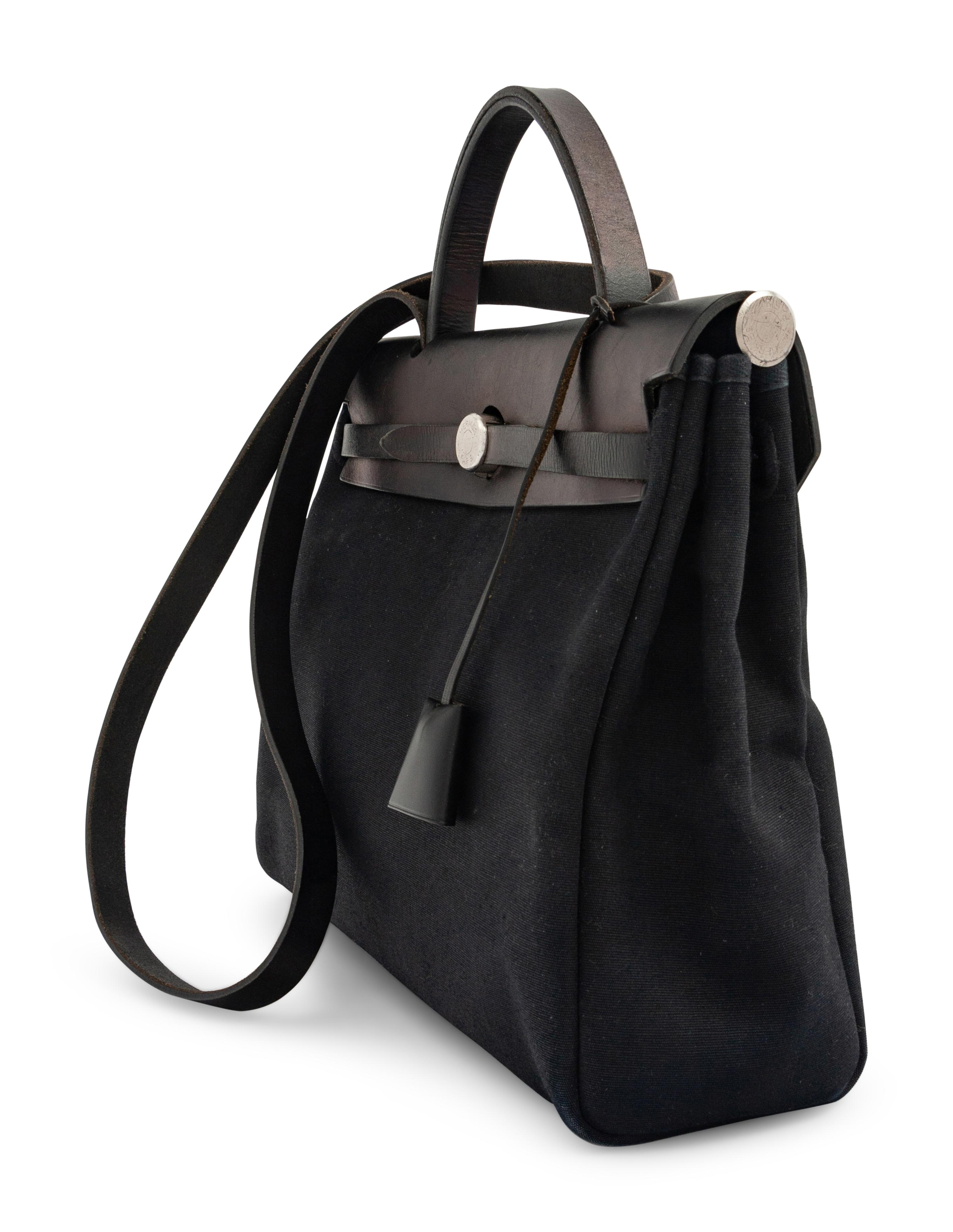 Hermès Leather and Canvas Herbag, 2000