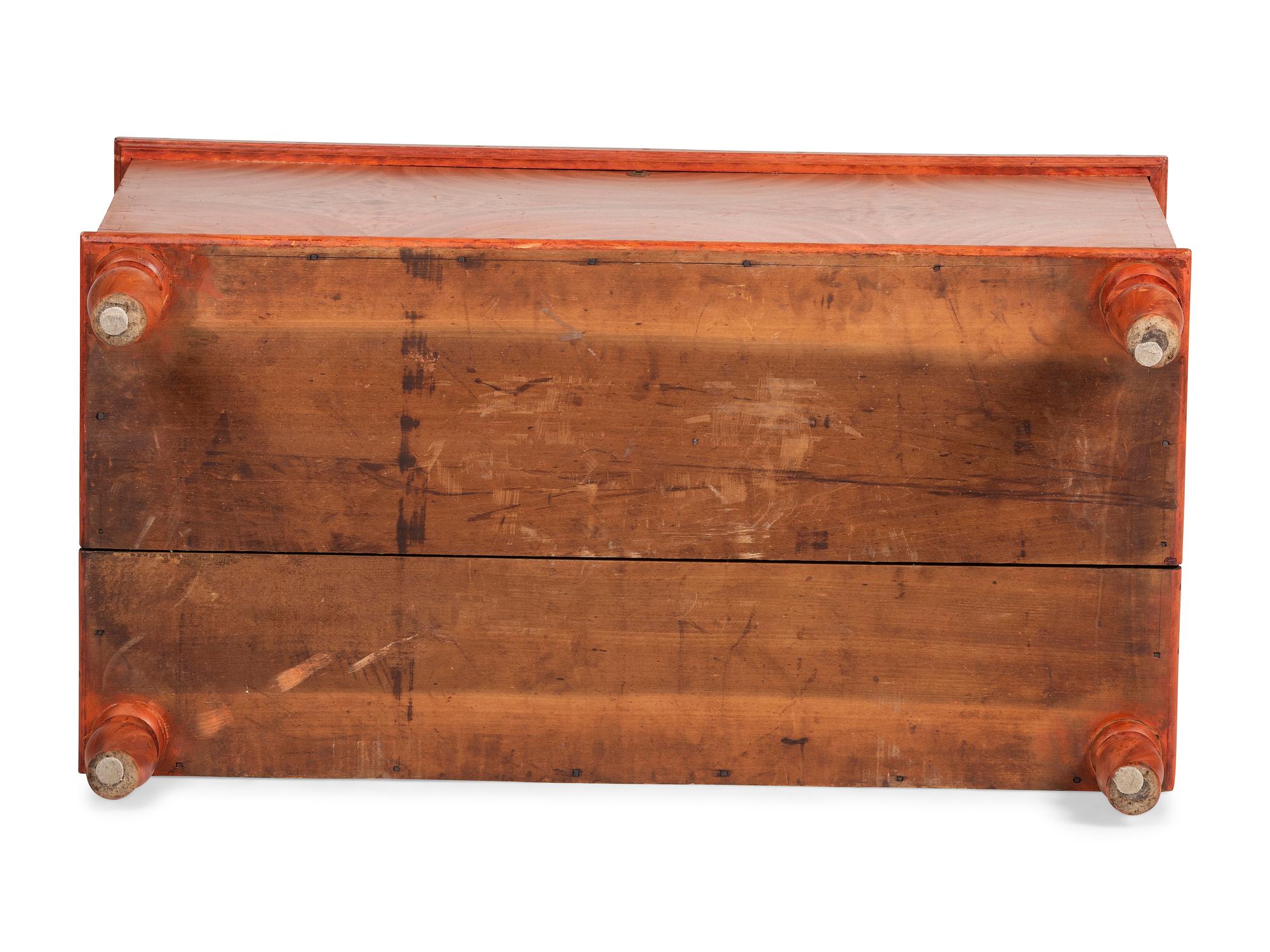 A Late Federal Grain Painted Poplar Blanket Chest