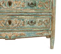 A North European Neoclassical Blue-Painted Commode