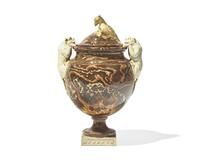 A Wedgwood and Bentley Agateware Vase and Cover