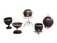 Five Silver Mounted Coconut Wares