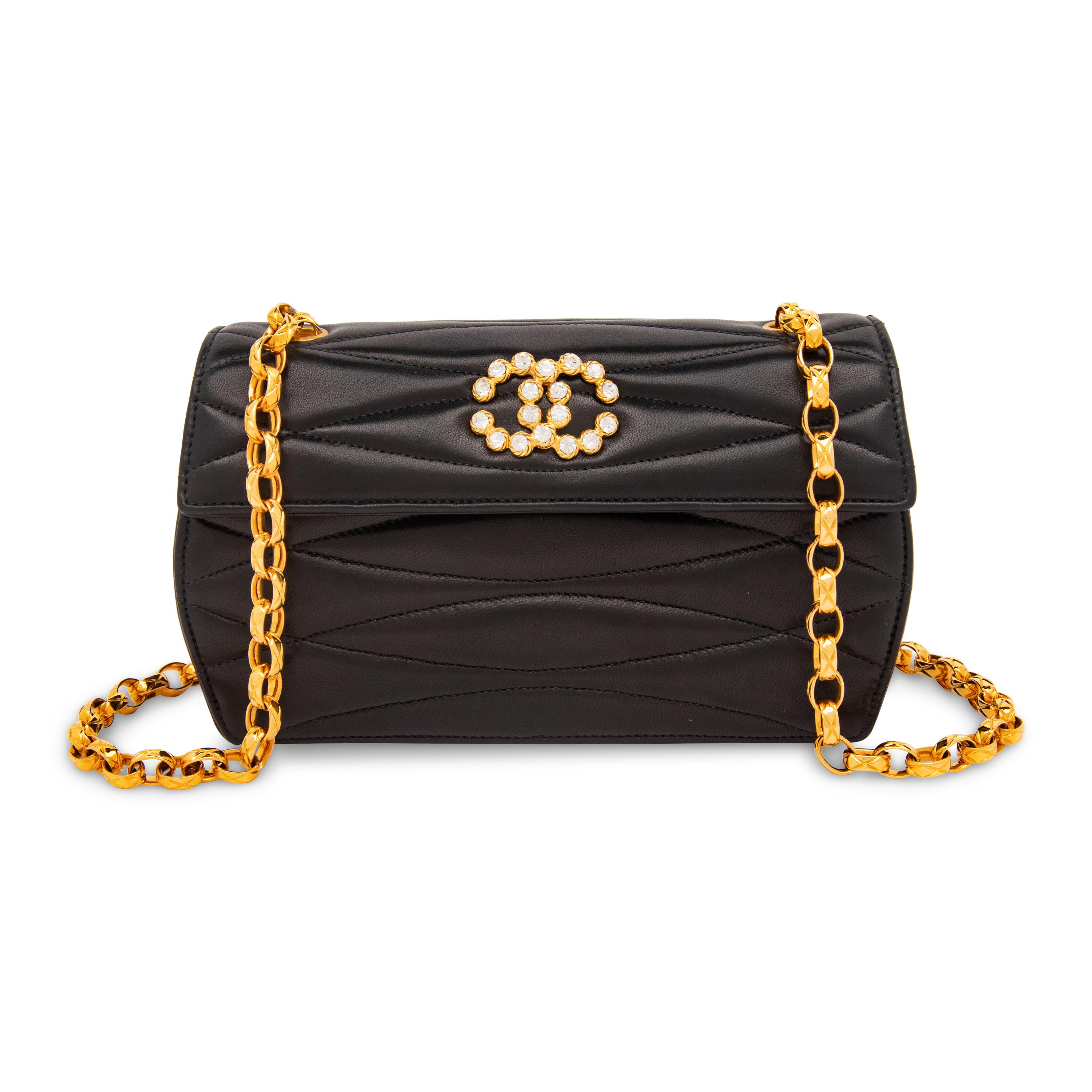 Chanel, Rhinestone CC Leather Flap Bag