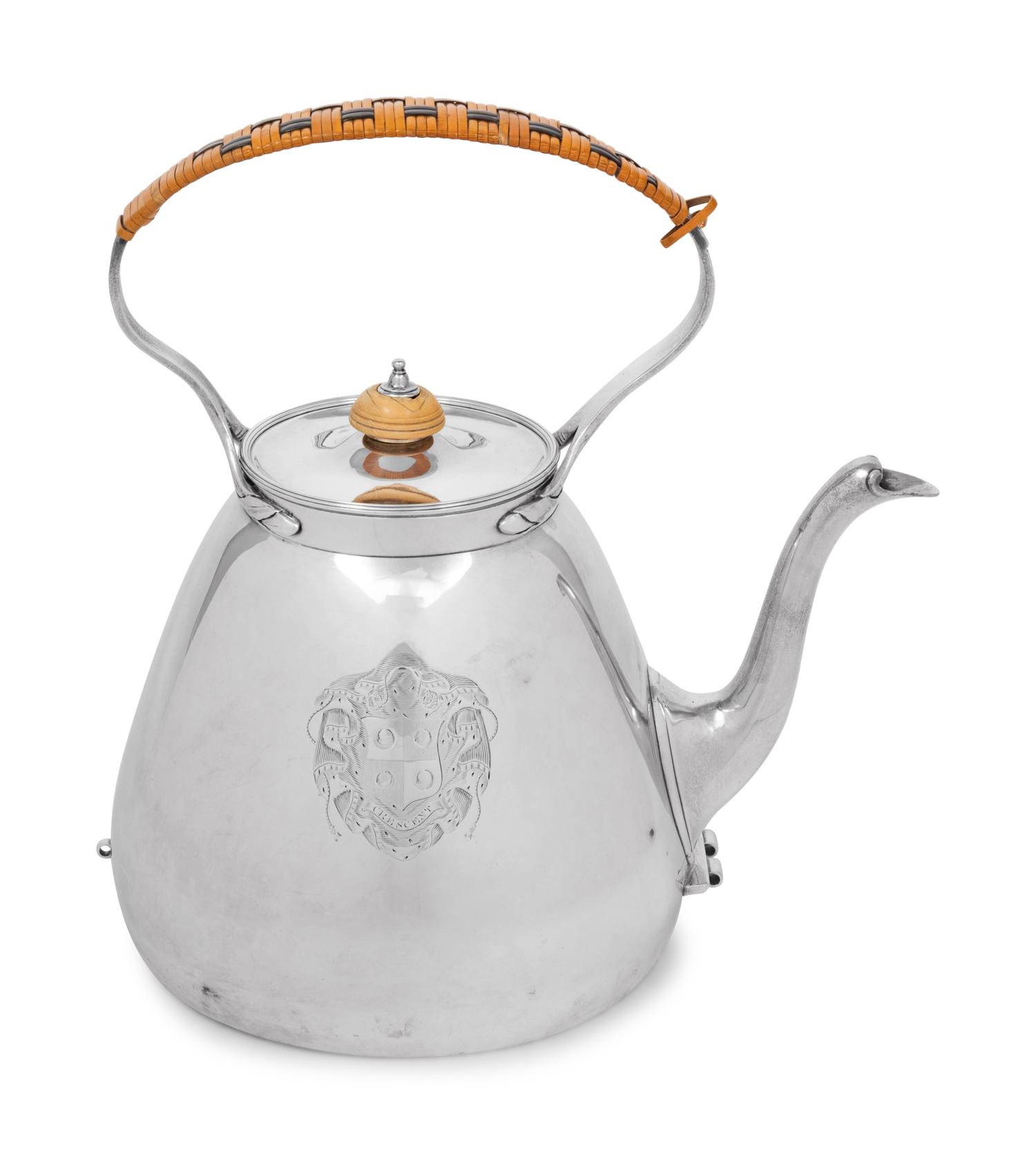 A George III Silver Water Kettle on Stand