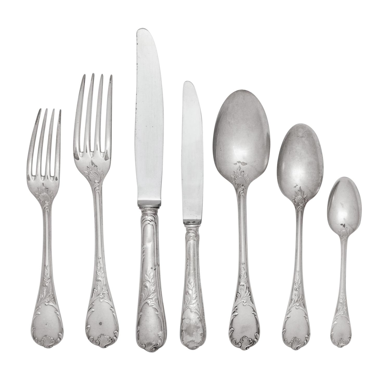 A Christofle Marly Silver-Plate Flatware Service