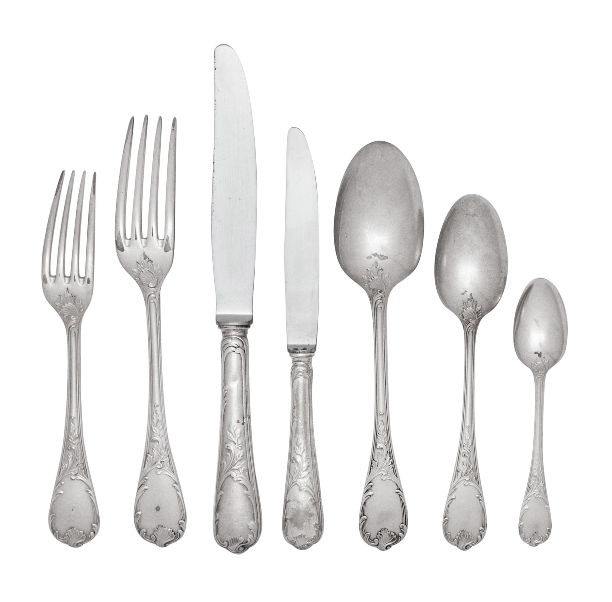 A Christofle Marly Silver-Plate Flatware Service