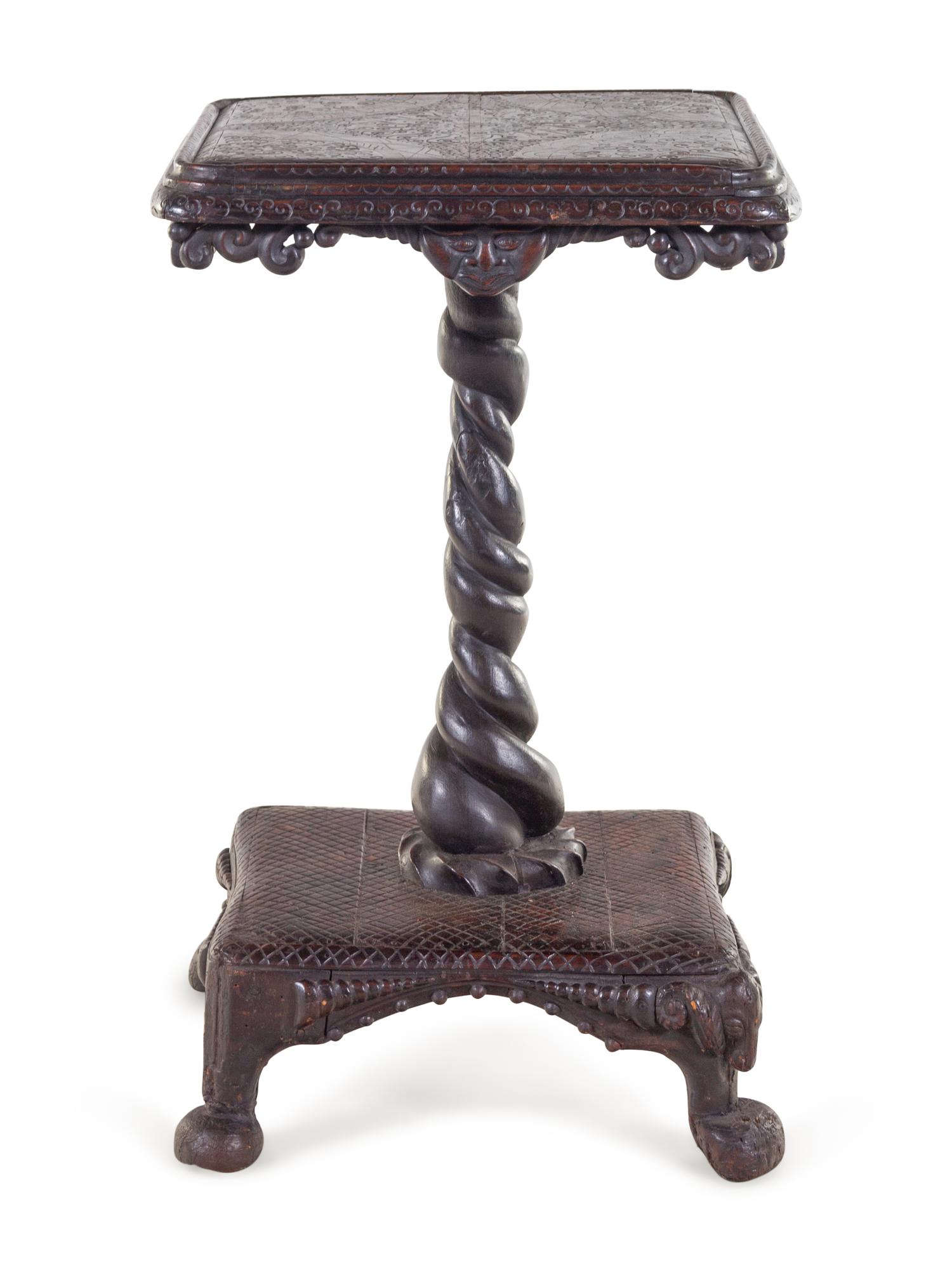 A German Carved Mahogany Pedestal Table