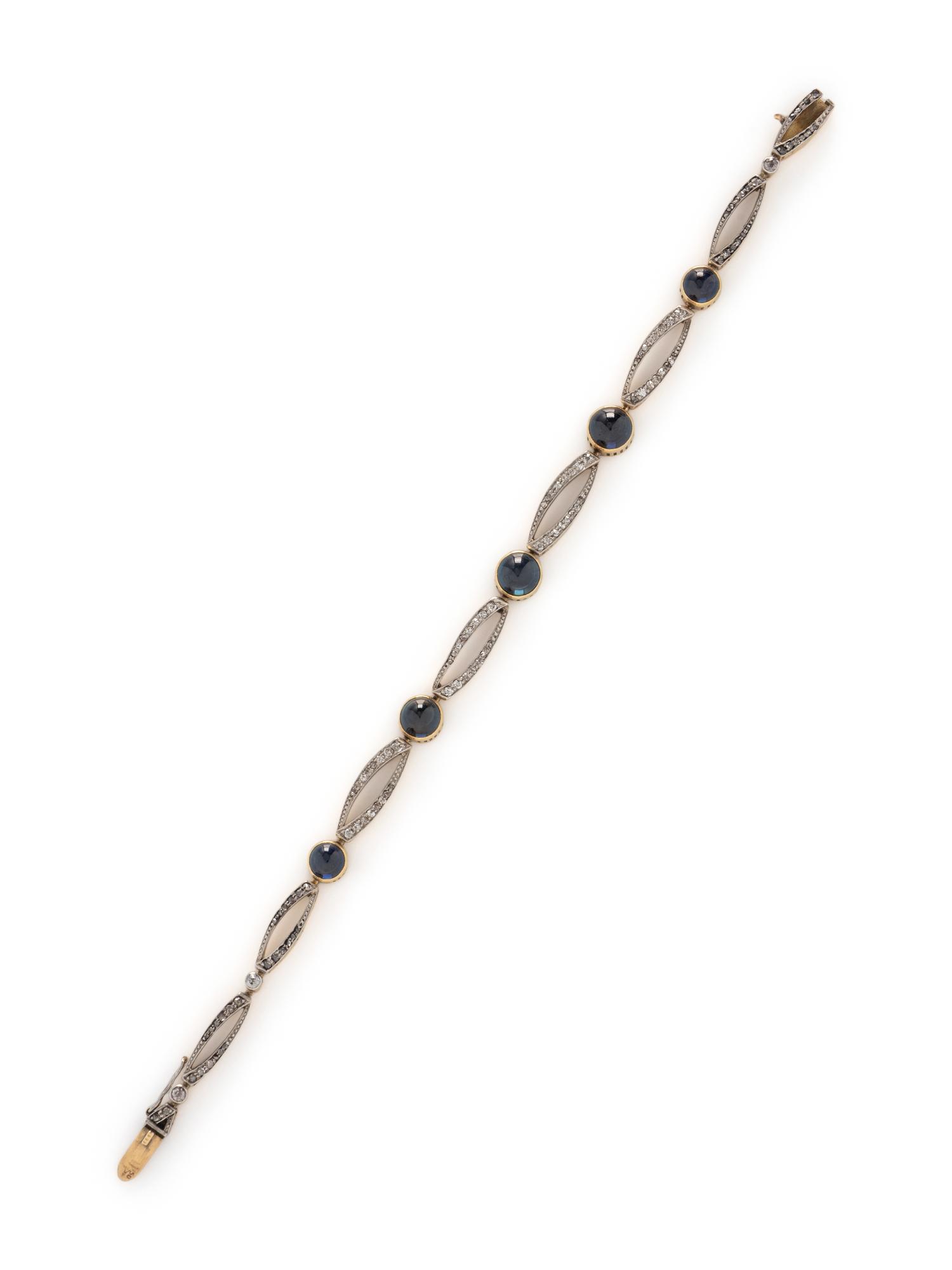 BELLE ÉPOQUE, SAPPHIRE AND DIAMOND BRACELET