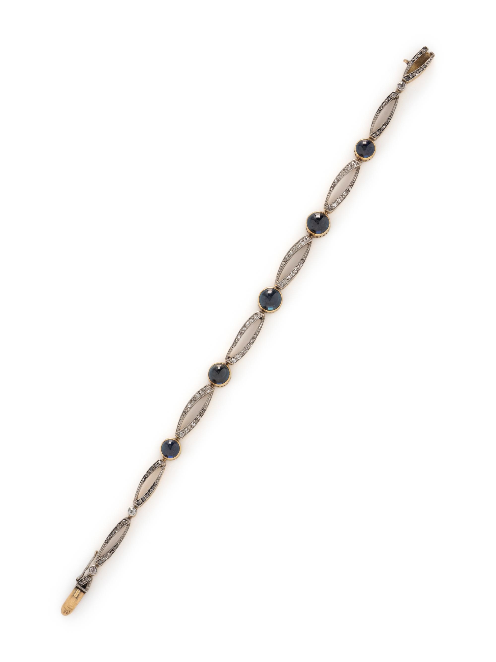 BELLE ÉPOQUE, SAPPHIRE AND DIAMOND BRACELET