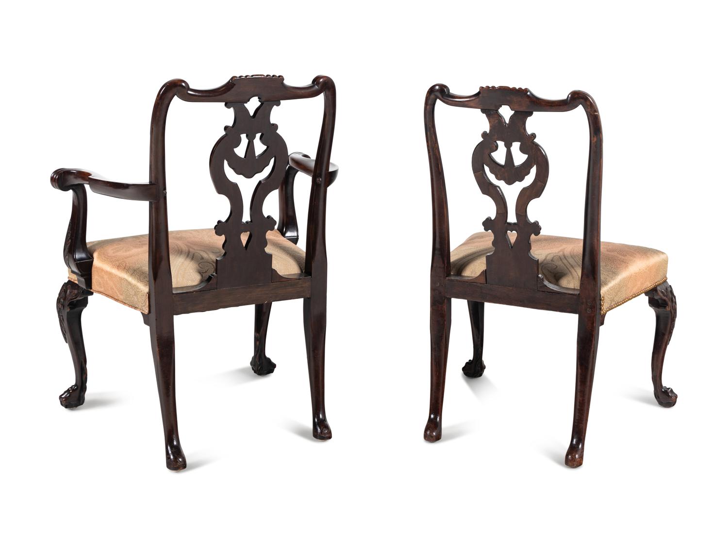 A Set of Five George III Style Mahogany Dining Chairs