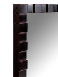 A Contemporary Carved Mahogany Mirror