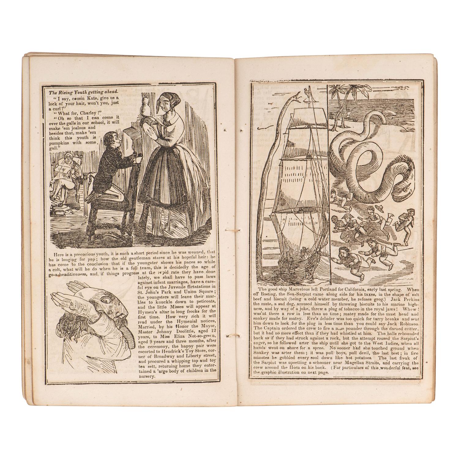 [CALIFORNIA]. ANONYMOUS. The Clown, or the Banquet of Wit with Cuts by the Ring Master. Philadelphia: Fisher & Brother, n.d. [ca 1850].