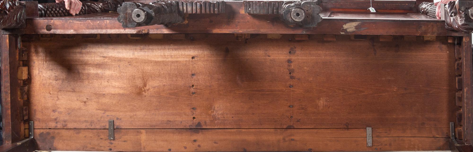 A Late Classical Carved and Highly Figured Mahogany Sideboard