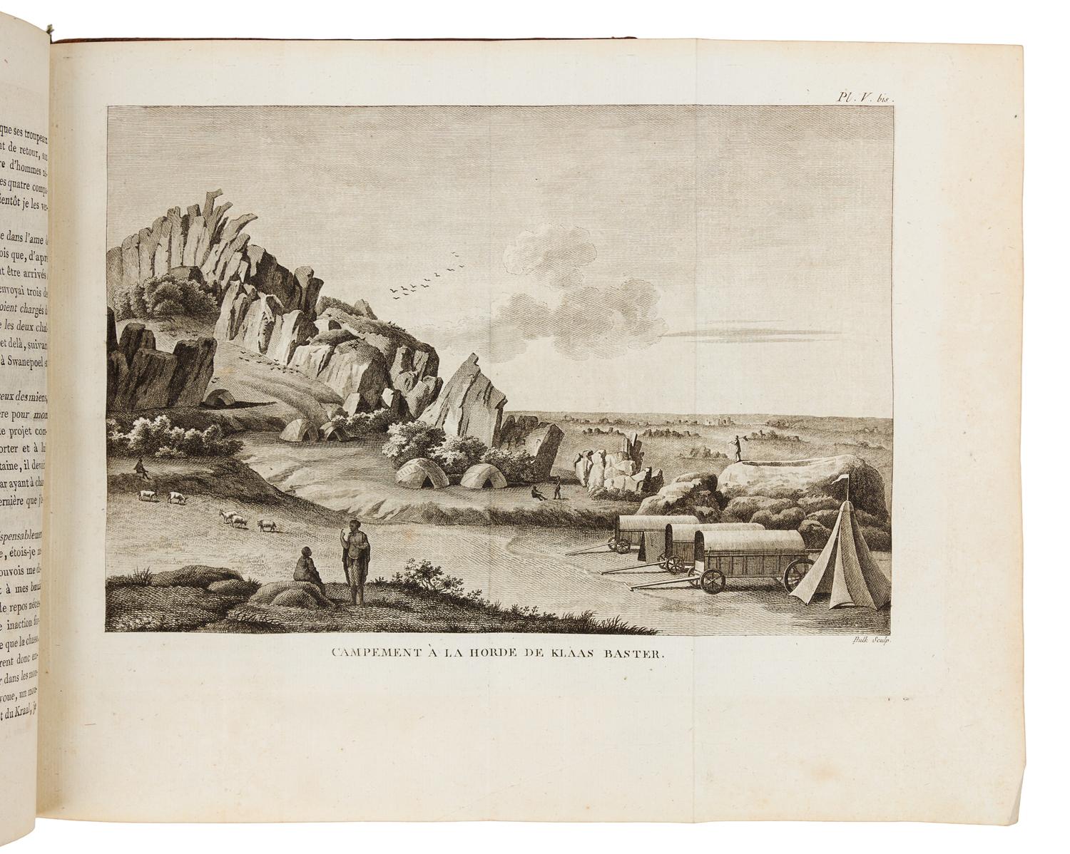 LEVAILLANT, François (1753-1824). Voyage…dans l'Interieur de l'Afrique. --Second Voyage... Paris, 1790, 1795. FIRST EDITION.