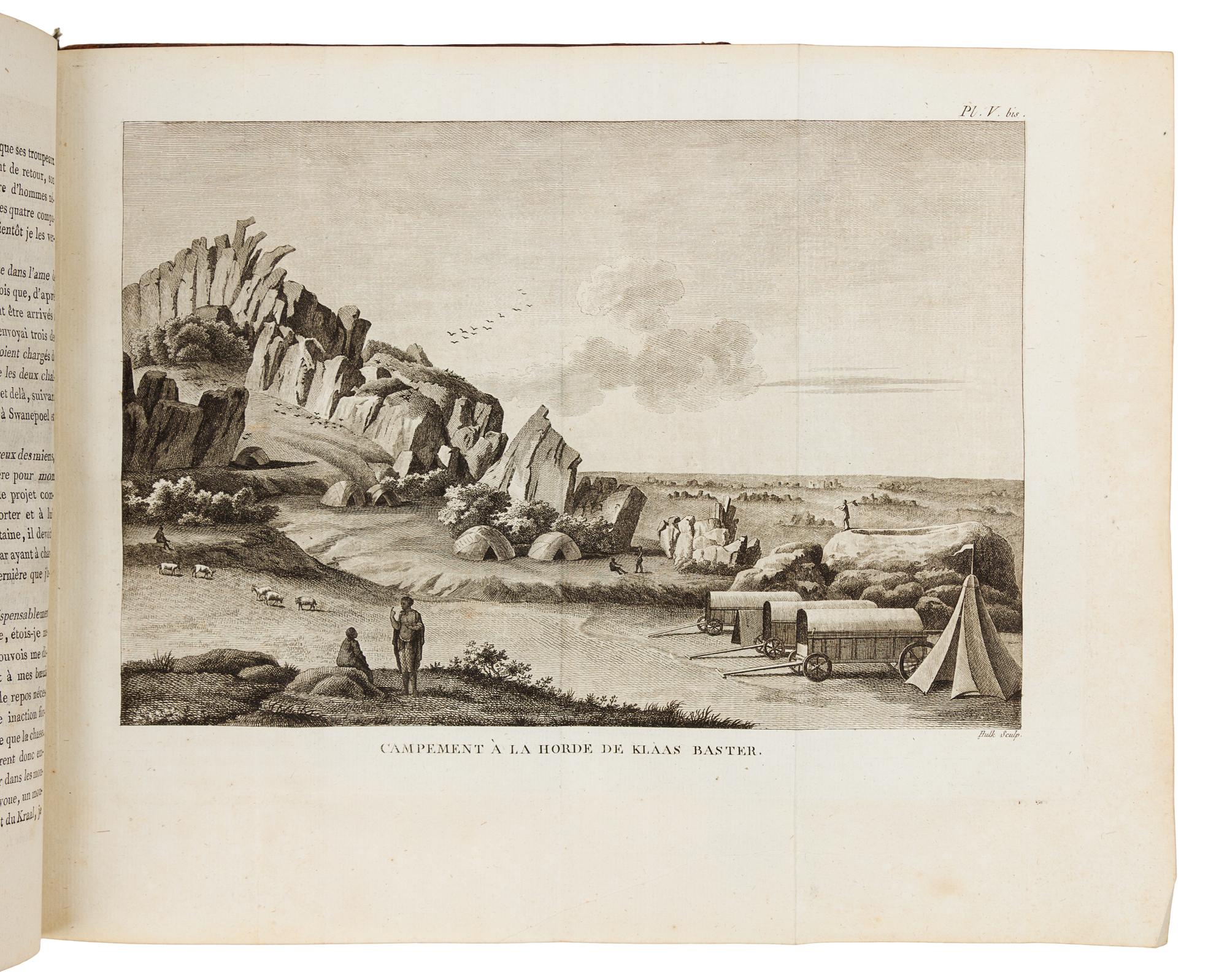 LEVAILLANT, François (1753-1824). Voyage…dans l'Interieur de l'Afrique. --Second Voyage... Paris, 1790, 1795. FIRST EDITION.