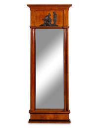 A Northern European Parcel Ebonized Cherrywood Pier Mirror