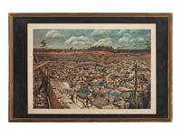 [CIVIL WAR]. 8 framed prints related to Libby Prison, Andersonville, and the trial of Henry Wirz.