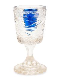 A Russian Imperial Cut Glass and Enamel Decorated Wine Stem from Peterhof Cottage Palace