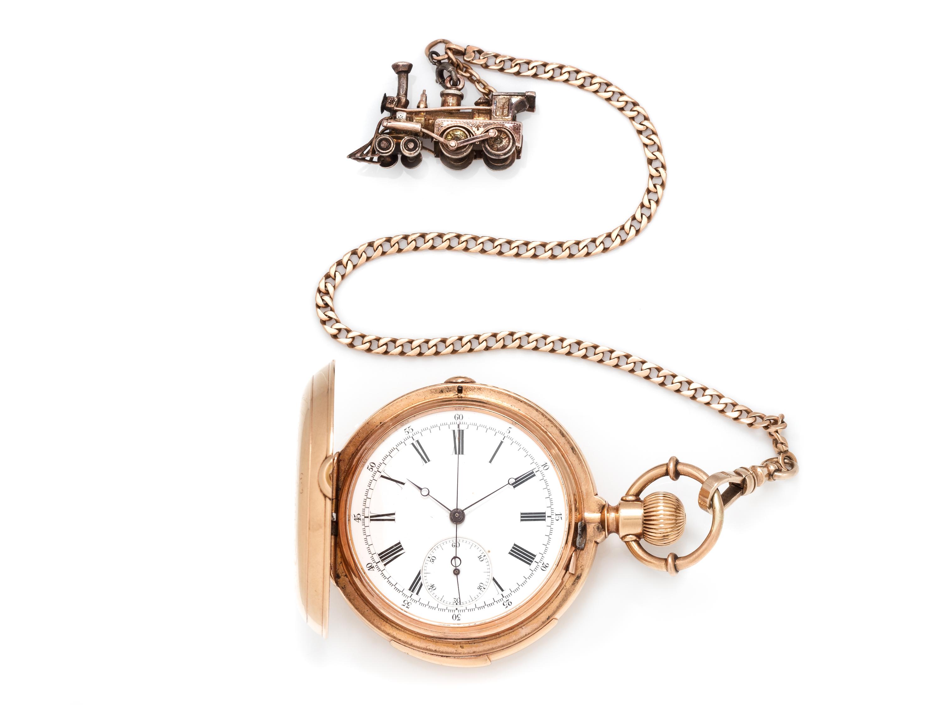 Patek Philippe, 18K Yellow Gold Hunter Case Chronograph Minute Repeater Pocket Watch, Circa 1886