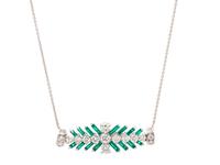 A Platinum, White Gold, Diamond and Emerald Necklace,