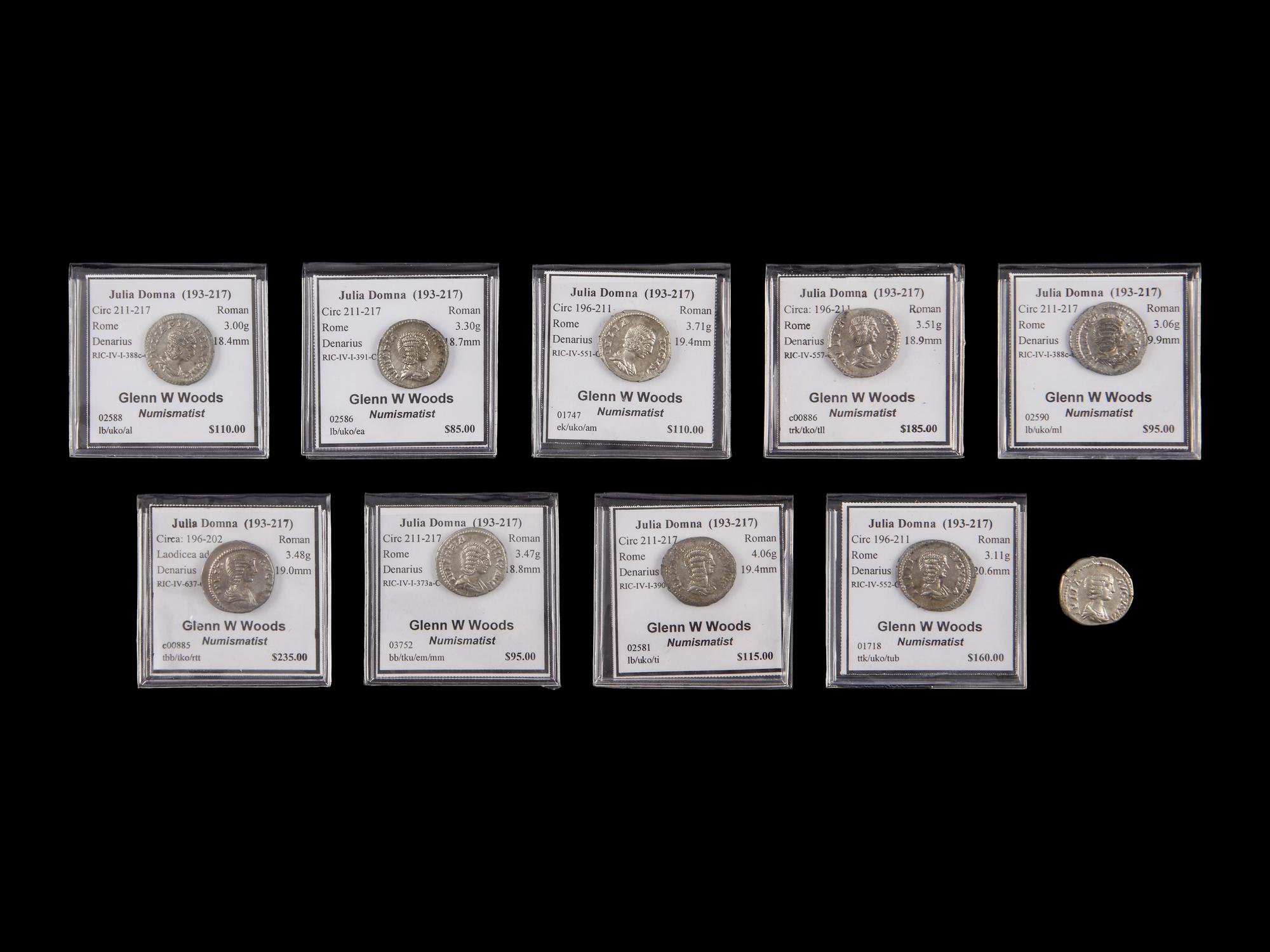 [ANCIENT] ROMAN EMPIRE. Julia Domna (c. 193-217). Ar Denarius. Ten Coins.