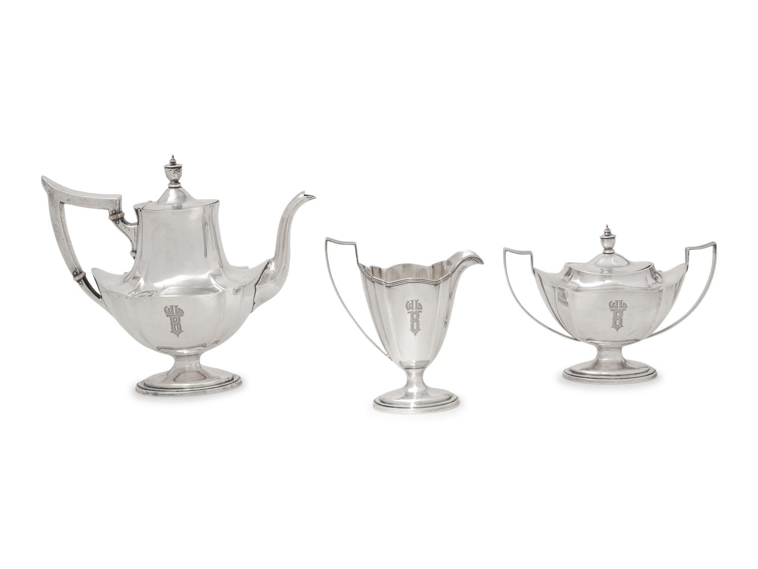 An American Silver Three-Piece Coffee Service