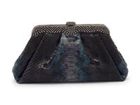 Judith Leiber Blue Python Clutch, 2000s