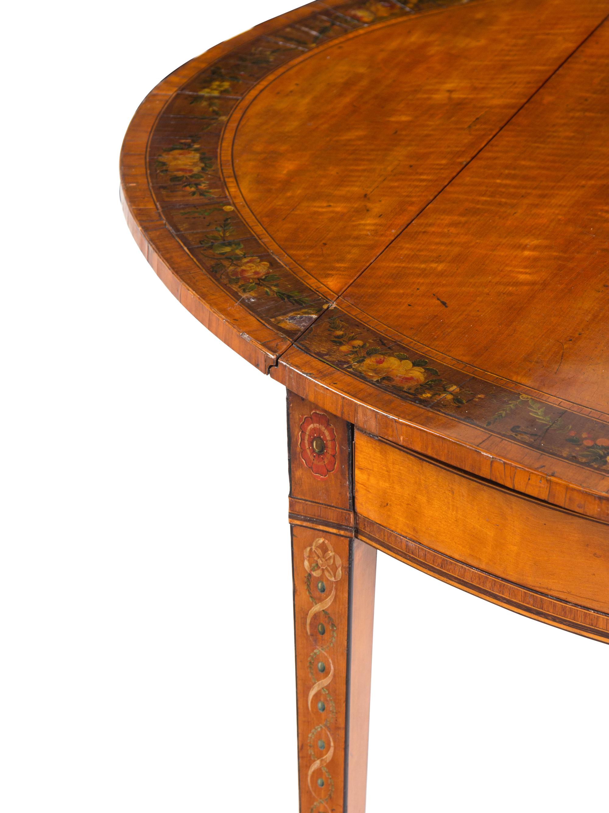 A George III Painted Satinwood Pembroke Table