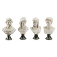 A Set of Four Small Marble Busts