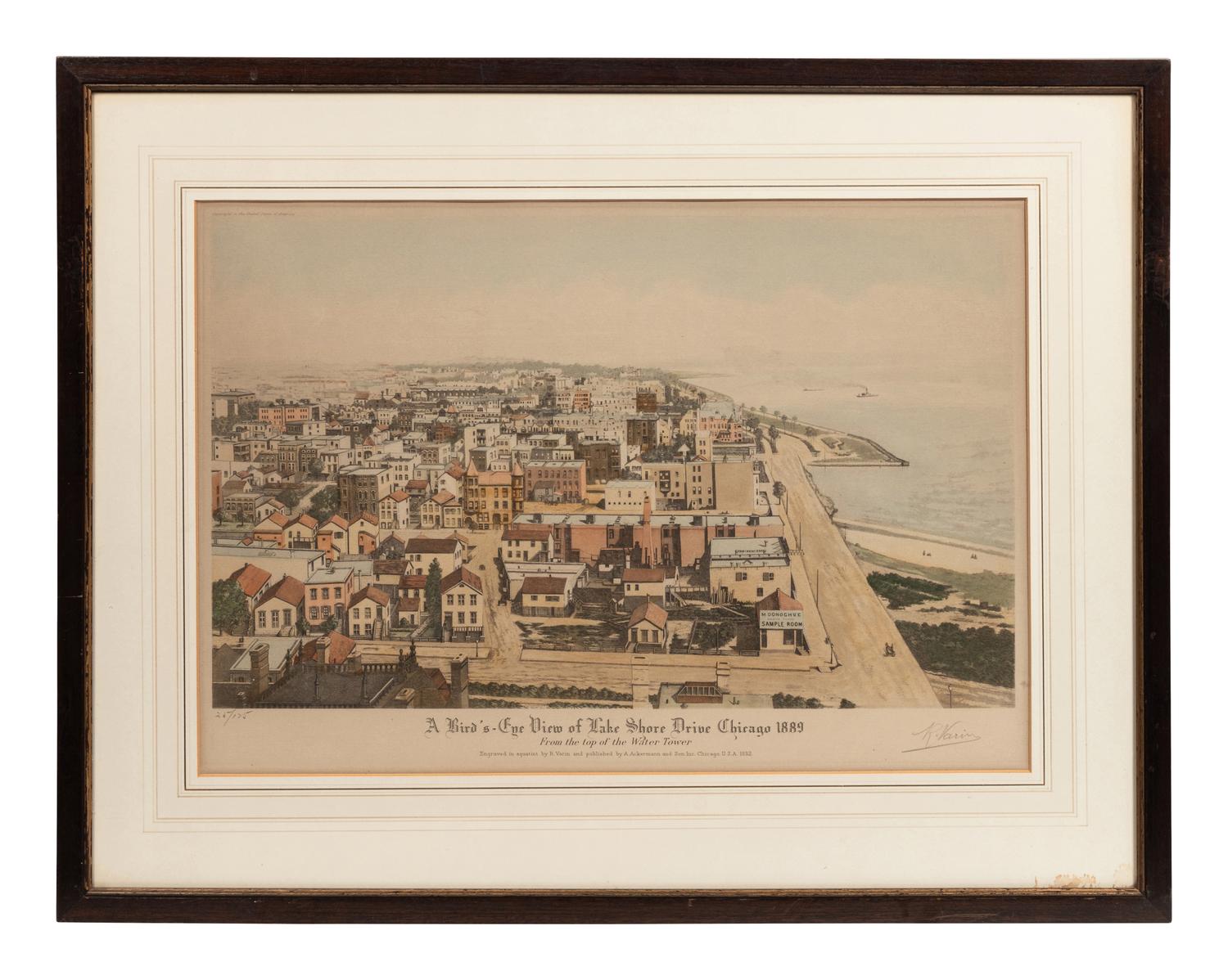 [CHICAGO]. VARIN, Raoul. A suite of 4 works depicting 19th century Chicago, including:
