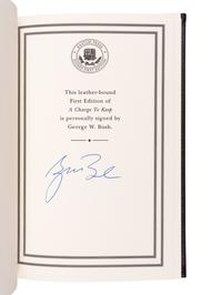 BUSH, George Walker (b. 1946). A Charge to Keep. Norwalk, CT: The Easton Press, 2000.