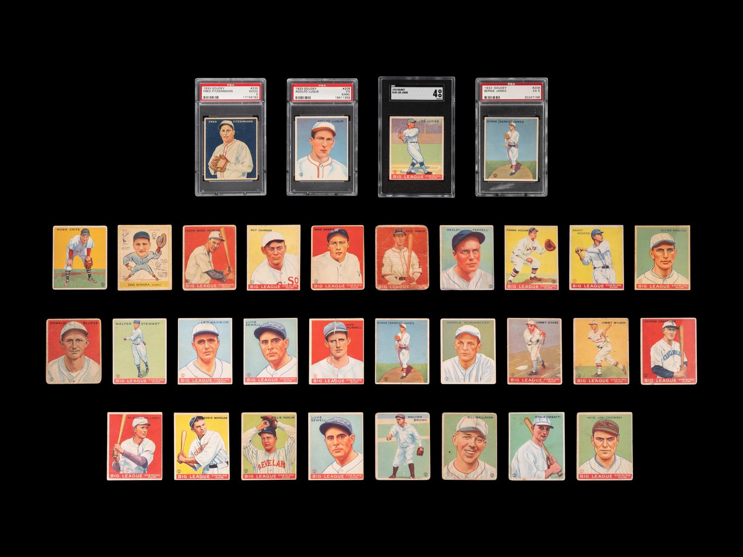 A Group of 1933 and 1938 Goudey Baseball Cards,