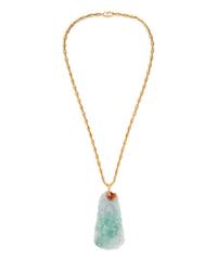 YELLOW GOLD AND JADE PENDANT/NECKLACE