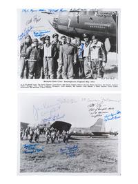 [WWII]. Large collection of signatures from Captain Robert Morgan and crew of the Memphis Belle .