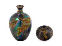 Two Polychrome Glass Vases