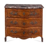 A Louis XV Kingwood Marble-Top Chest of Drawers